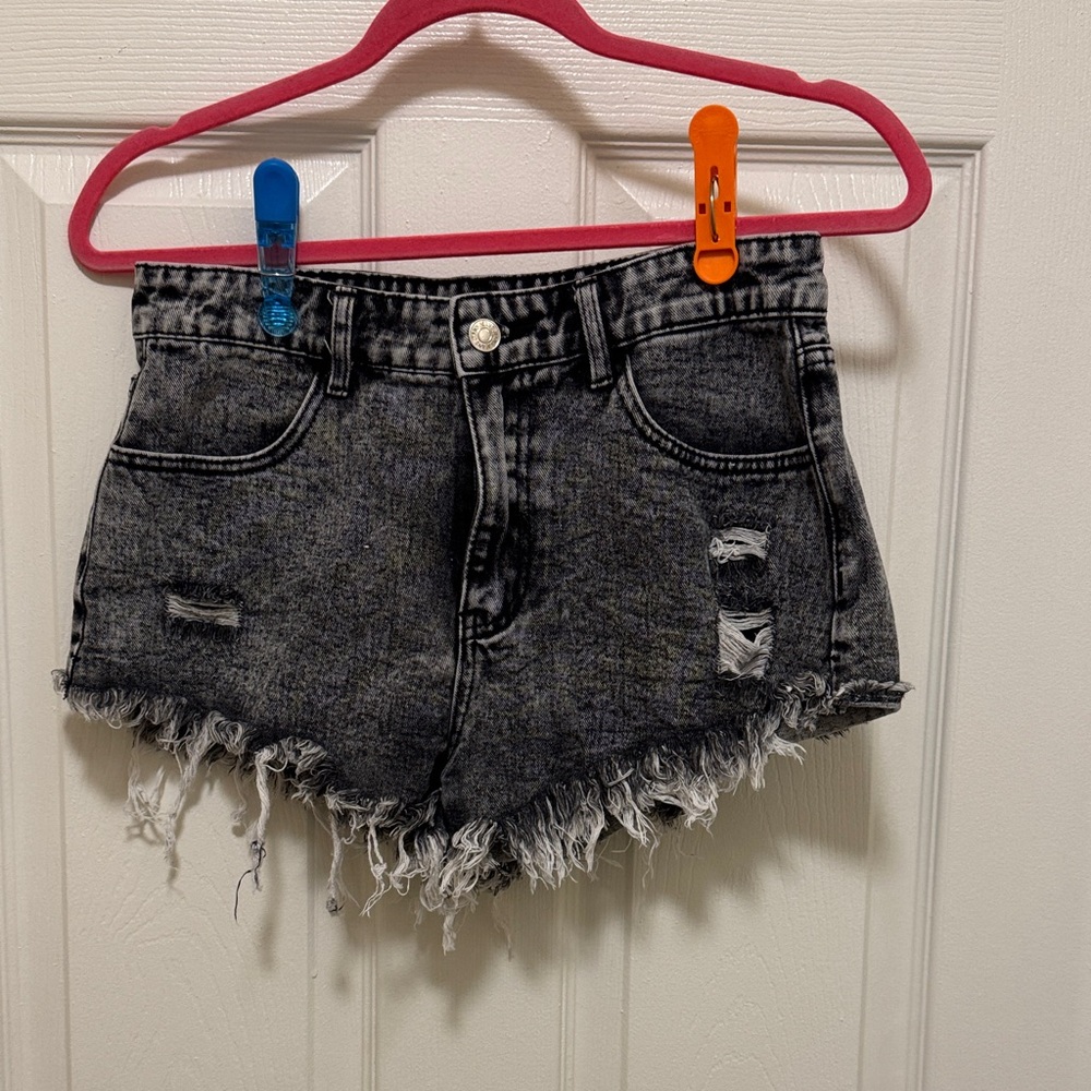 SHEIN Black  Denim Shorts